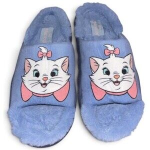 Disney The Aristocats Marie Blue Fuzzy Slippers Size 9 W Women's